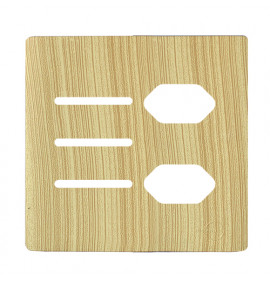 Placa p/ 3 Interruptores + 2 Tomada 4x4 - Novara Maple